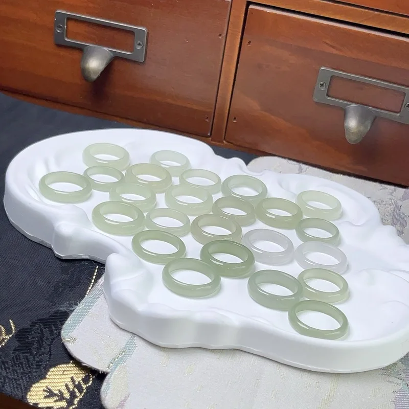 Hetian Jade Qinghai Material , Circular , Running , Tassel Ring, Hairpin