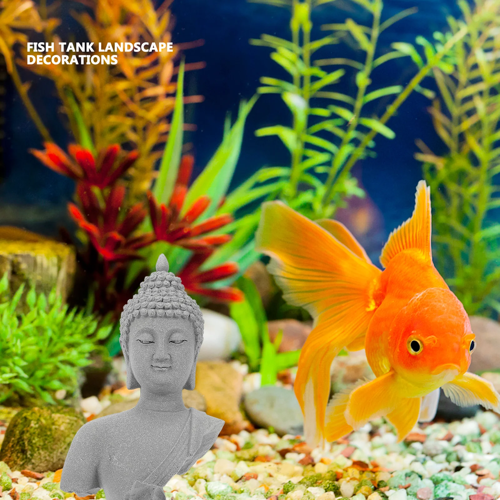 

Fish Tank Buddha Ornament Resin Smooth Crafted Buddha Statue Aquarium Decoration Office Decor Gift