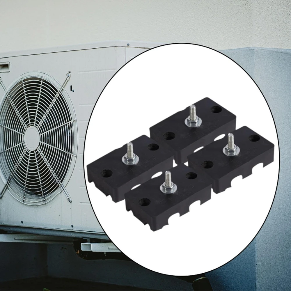 4X Air Conditioning Anti Vibration Pad Isolator Pad Rubber Easy to Install Shockproof Pads for Air Conditioner Replace Parts