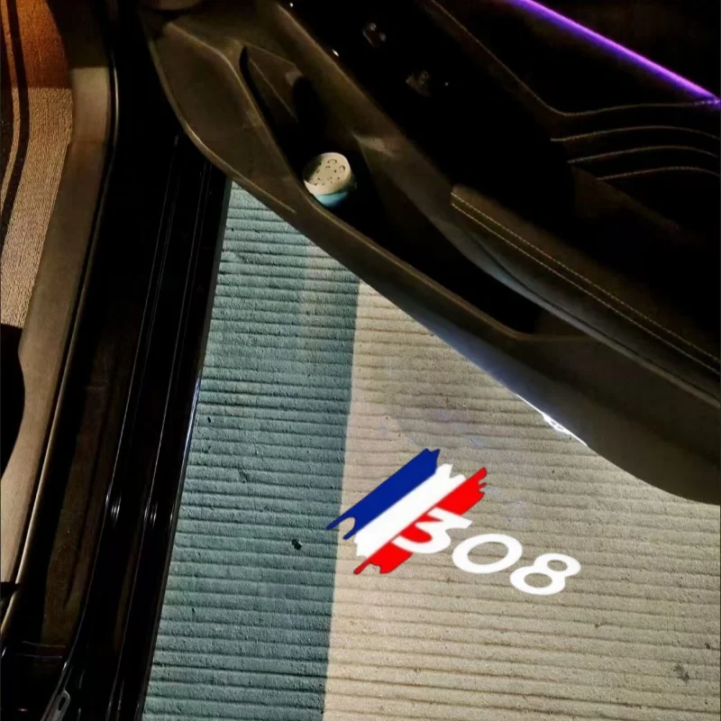 

For Peugeot 308 3008 408 4008 508 5008 RCZ LED Car Door Lights Logo Ghost Shadow Lamp HD Laser Welcome Lamp Car Goods Decoration