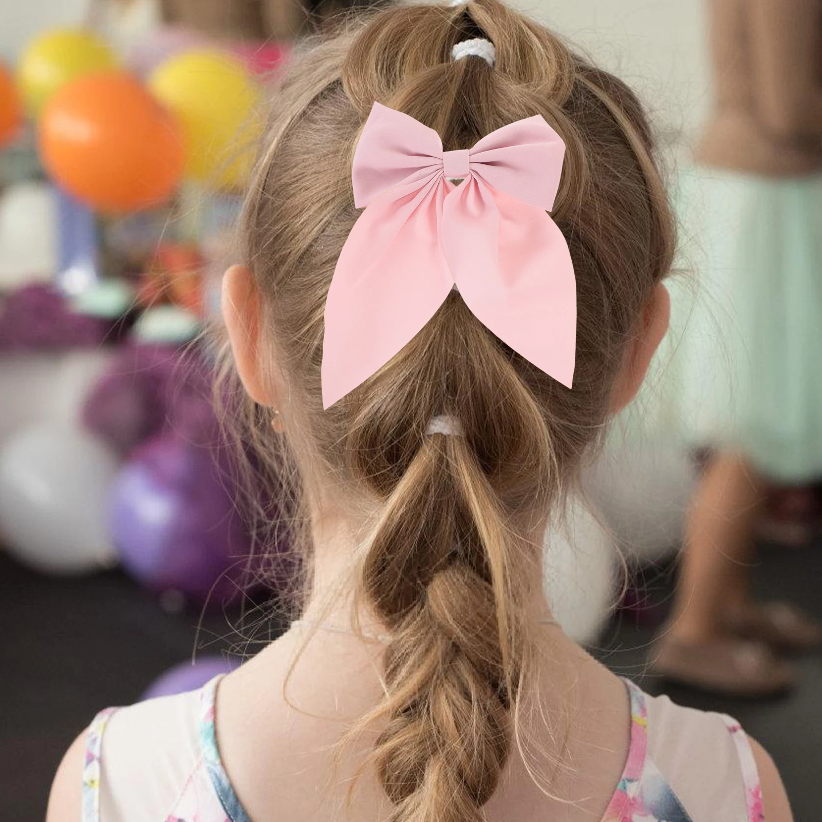 

2 pcs Girls Bow Hair Clips Large Sweet Cute Barrettes Hair Accessories Polyester Hairpins Headband Bows Hairstyle Aid