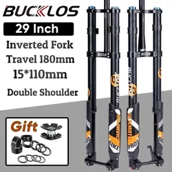 BUCKLOS Forcella pneumatica invertita a doppia corona 26/27.5/29 pollici DH MTB Forcella a sospensione pneumatica 15*110mm Boost Forcella E-bike Downhill Bike Parti