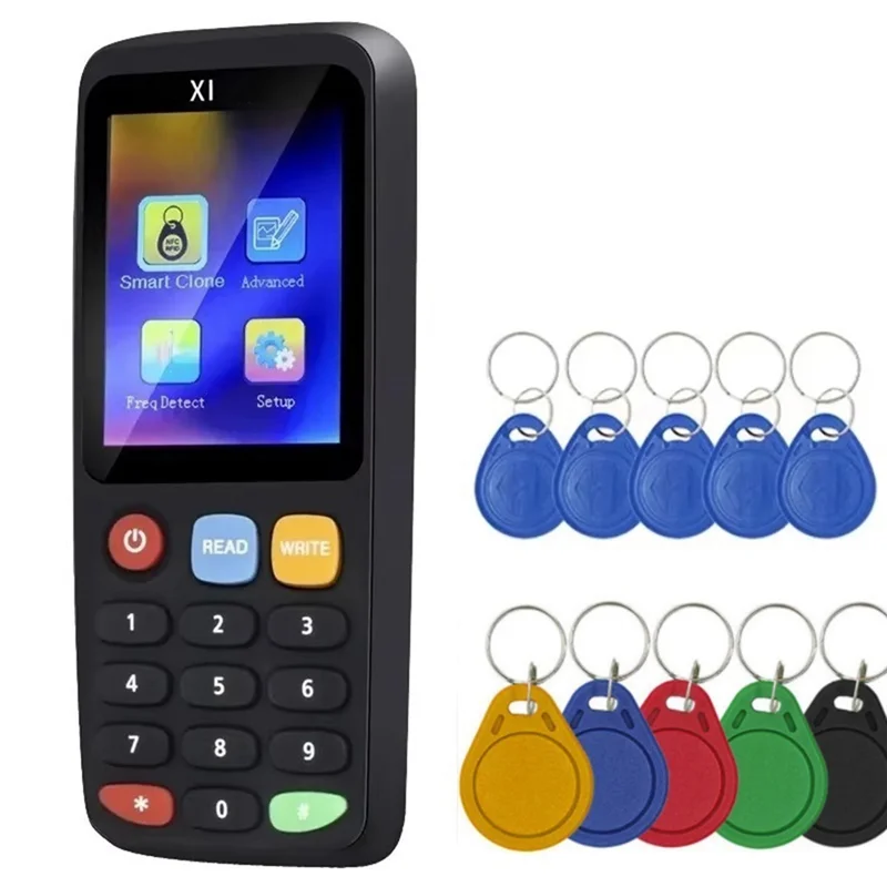 ABVO-X7 RFID puce intelligente NFC décodeur duplicateur lecteur écrivain + 5 * T5577/UID porte-clés étiquette copieur 125Khz 13.56Mhz Badge Clone carte