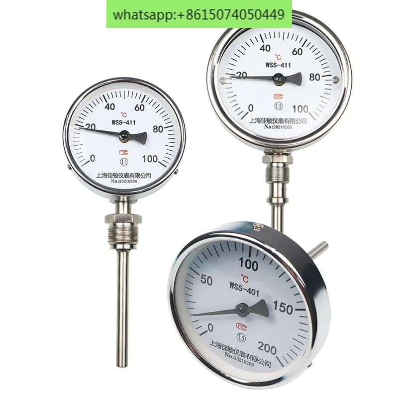 WSS411/401 Bimetal Stainless Steel Shockproof, Shockproof and Anti-corrosive Boiler High Temperature Indicator