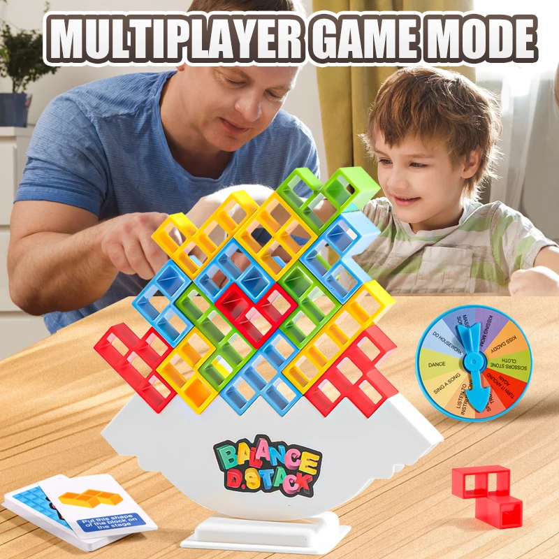 Tetra Tower Balance Stacking Game Building Blocks Toy For Friends Party & Family Challenge Game Multiplayer Fun Borard Game