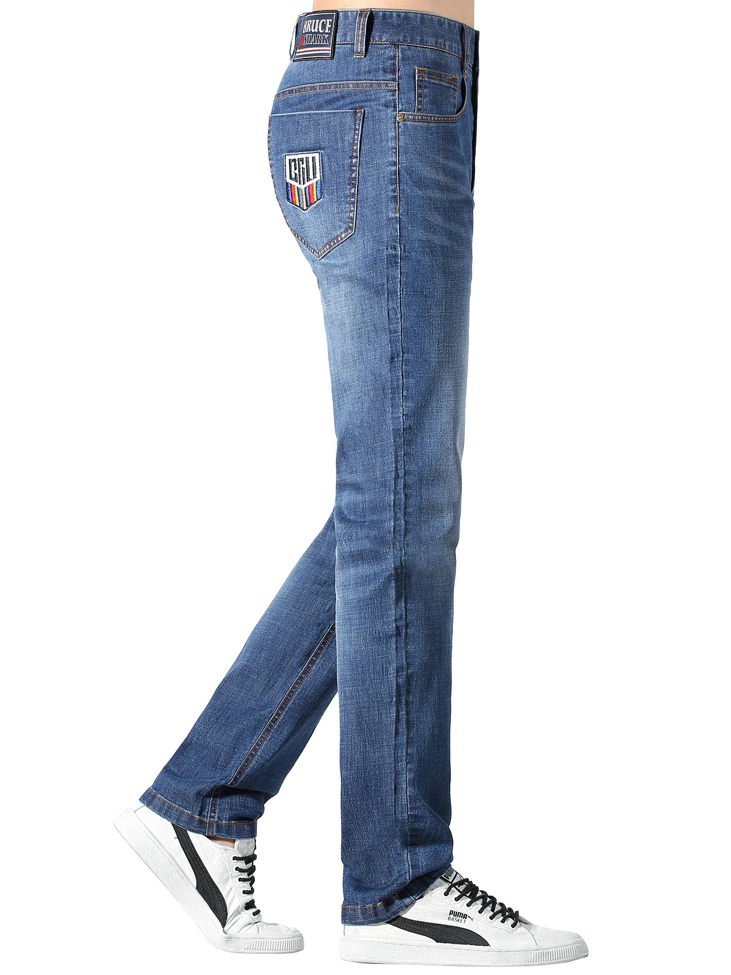 

Summer Thin Straight Leg Jeans Men's Loose Fit Breathable Wear Resistant Embroidered Large Size Casual Fashion City Style