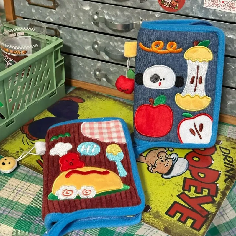 

Милый холщовый кошелек с короткой молнией, джинсовый вельветовый держатель для карт, сумка с вышивкой, кошелек для монет, прочная портативная сумка для денег