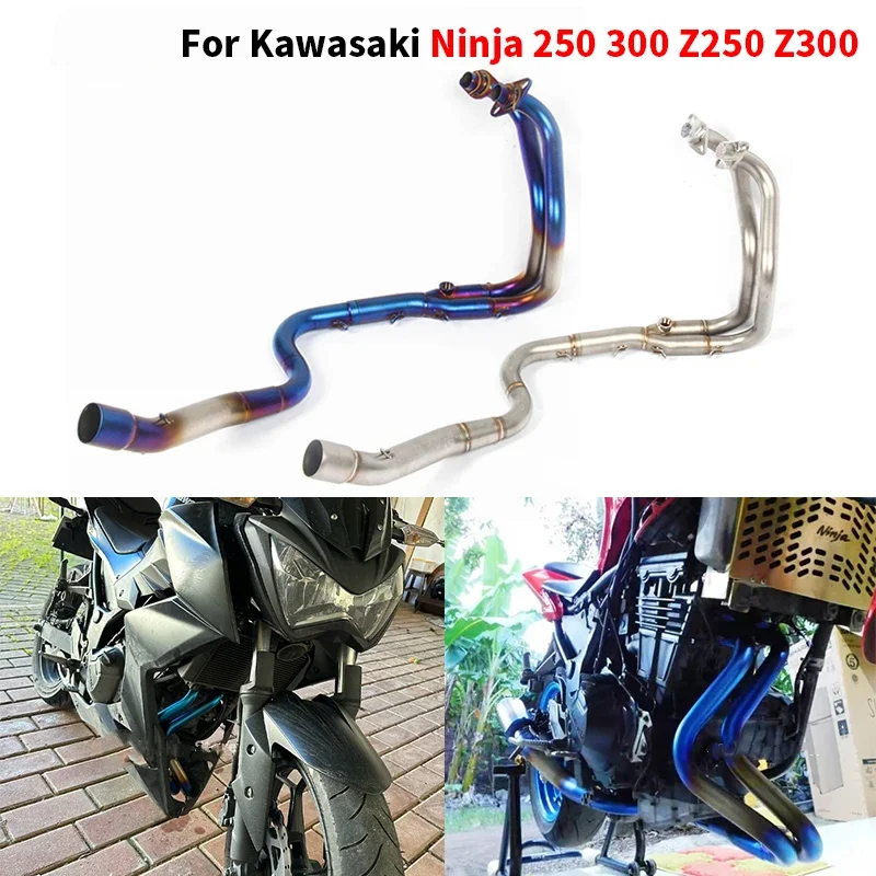 

Motorcycle Exhaust Modified Escape Front Middle Link Pipe Slip On for Kawasaki Ninja 250 Ninja 300 Z250 Z300 2008-2017 Years