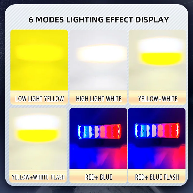Luzes de neblina auxiliares para motocicleta, luzes de condução âmbar branco com led drl colorido, holofote de trabalho offroad para caminhão, suv, atv 12v