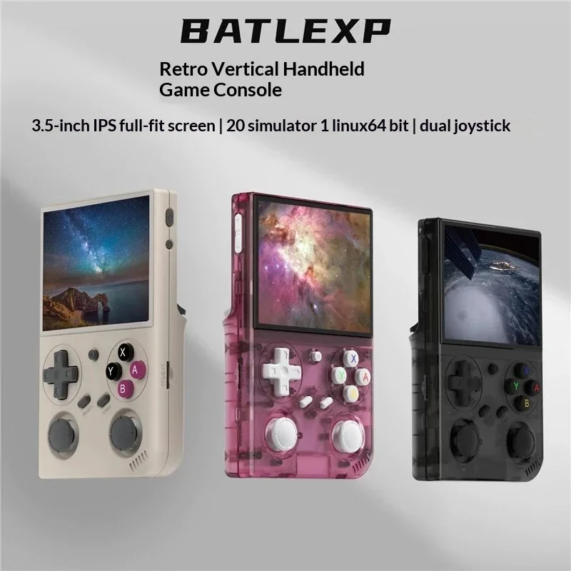 

Портативная игровая консоль BATLEXP G350, 3,5-дюймовый портативный игровой плеер IPS с двойным двигателем в стиле ретро, работающая в системе Linux