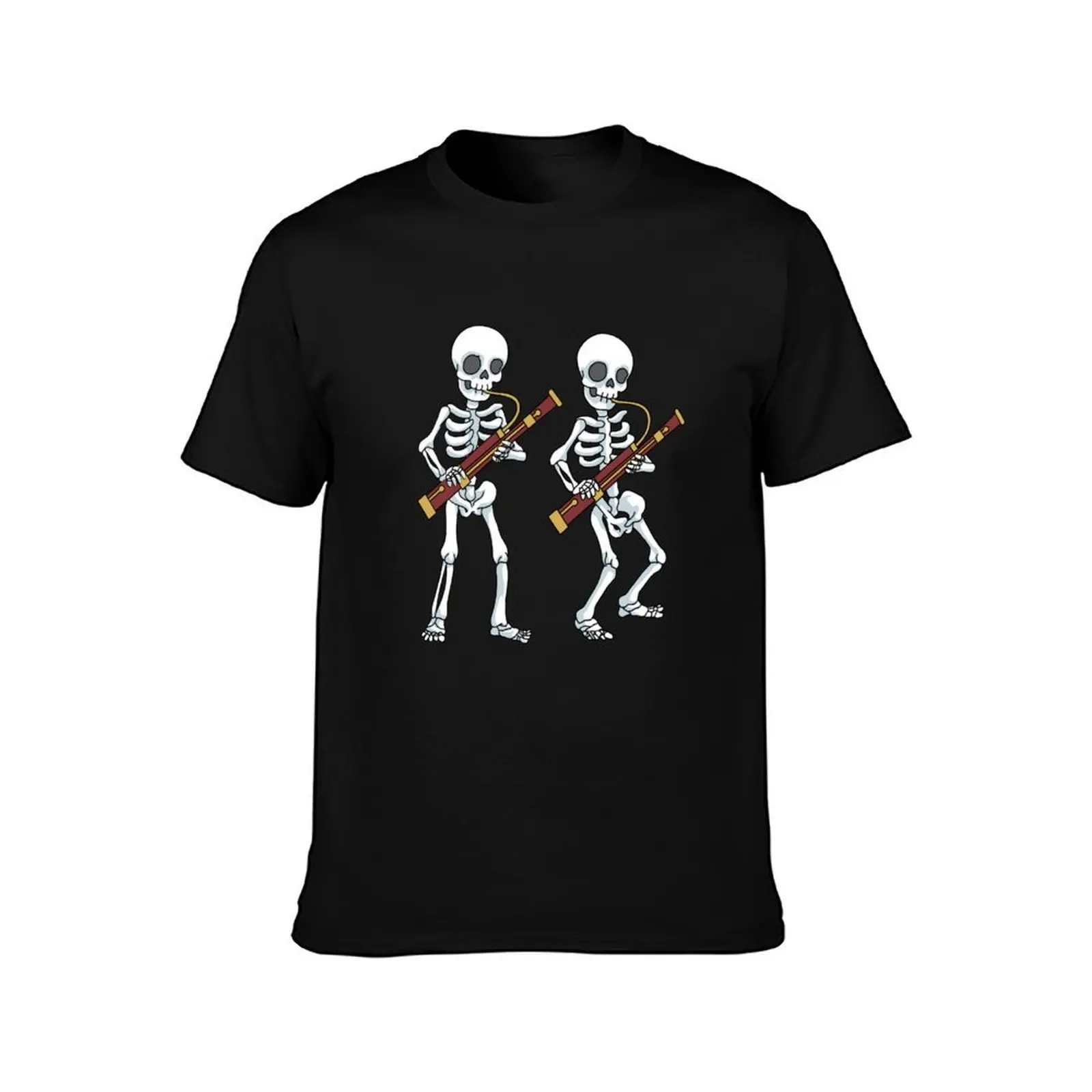 Skeleton Bassoon Band Player Bassoonist Reeds T-Shirt Large Size Casual Short Sleeve Top T-Shirt