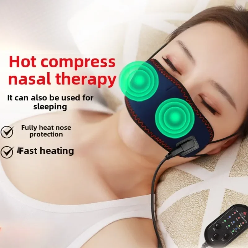 Electric Moxibustion Nose Mask, Nose Heater Dust Prevention Allergy Relief Nose Itching Hot Compress Massage Tools, Sleep Health