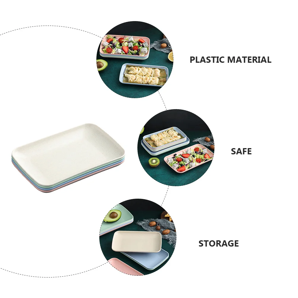 

4Pcs Plastic Snack Plate Portable Creative Candy Nut Storage Tray Dried Fruit Dish Snack Serving Platter for Home Party Use