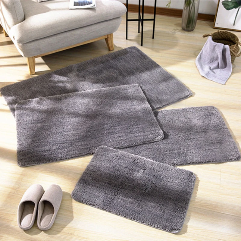 Indoor Bathroom Rug Non-slip Set Absorbent Dirt Catcher Rectangle Floor Mats Feet Soft Microfiber Home Carpet Anti-skid Bath Mat