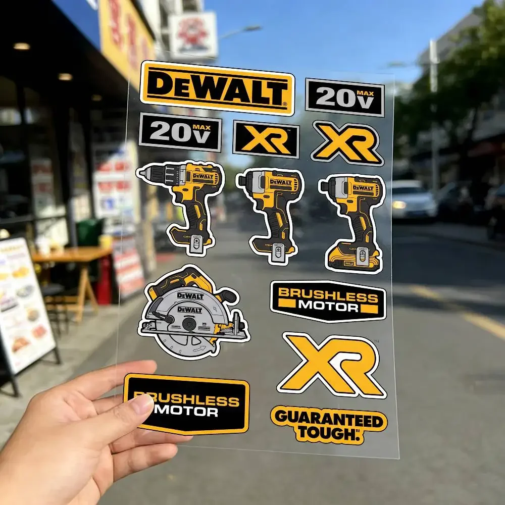 For DEWALT Long Lasting Waterproof Reflective Sticker Scratch Conceal Fit Motorcycle Car Helmet Fridge Decals