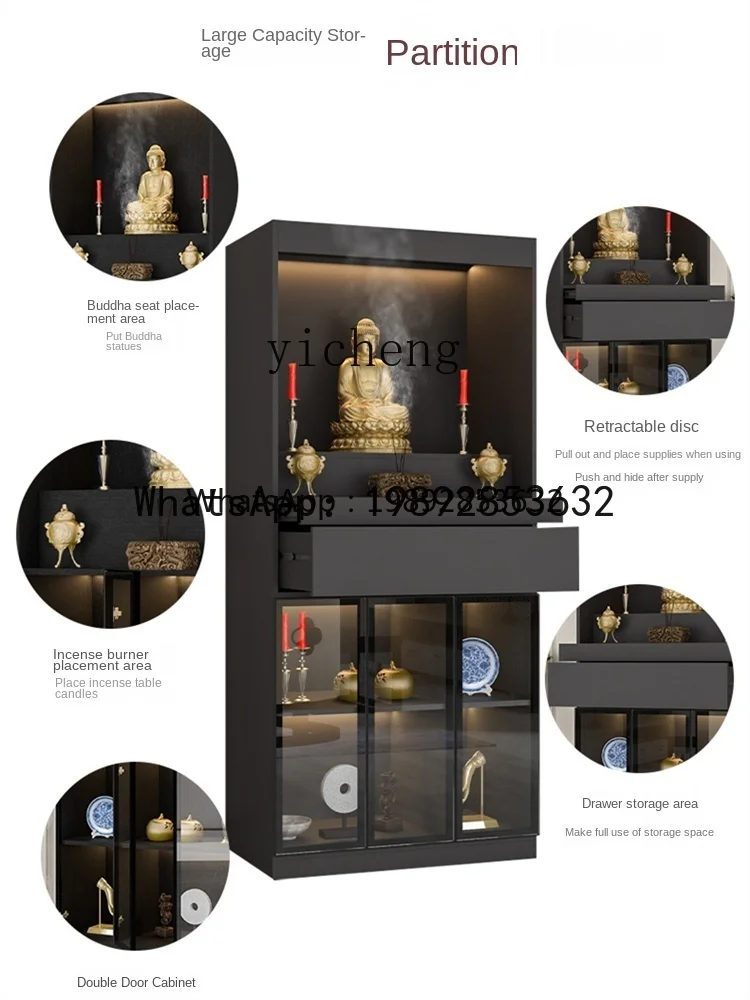 ABC Small Household Modern Light Luxury Style Buddha Cabinet God of Wealth Bodhisattva Altar Cabinet