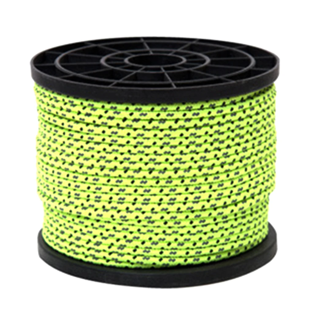 4mm x 50m Light Green Reflective Guyline Tent Rope Guy Line Camping Awning Cord Paracord Outdoor Tent Accessories