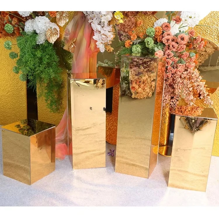 

2025 Wedding Decoration Acrylic Square Cake Dessert Table Party Event Cake Plinths Display Flower Stand