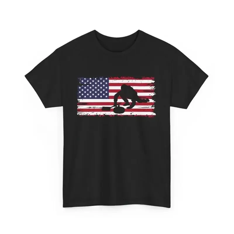 Patriotic Curler 4th Of July American Flag Curling T Shirt