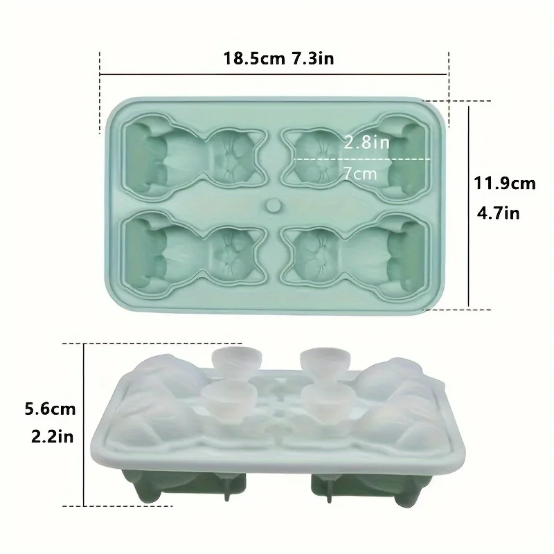 2pcs Ice Cube Mold, Silicone Cat Ice Cube Tray, Multifunctional Chocolate Mold, Mold For Pudding, Jelly, Candy, Ice Cube Tray, I