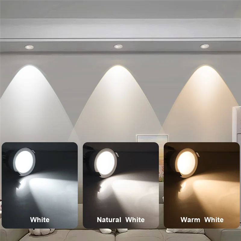 

ABKS-Aluminum LED Spot Spotlight Bulb 7W 110V 220V Recessed Downlight Ceiling Lamp Showcase Decorative Lighting