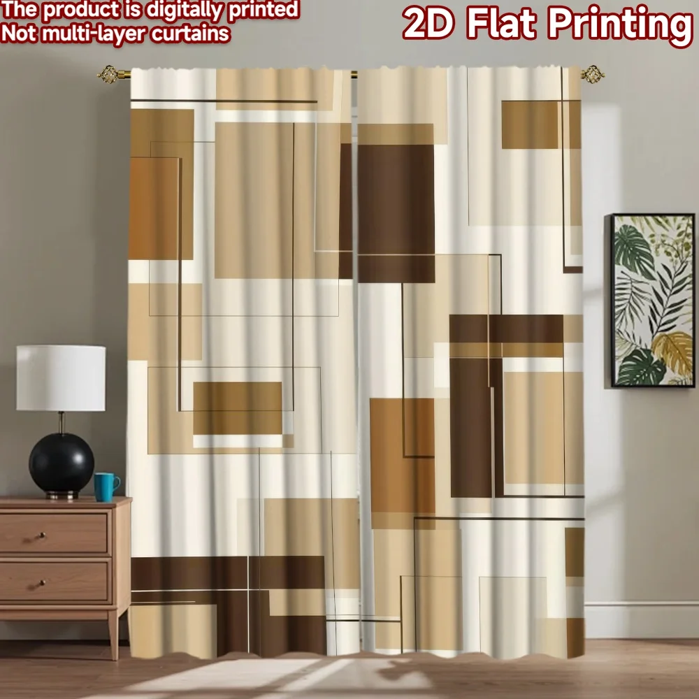 

1pc 2D flat Photography Backdrop Popular Scene Backdrop Geometric Brown Squares 100% Polyester Party Decorations for Suitable