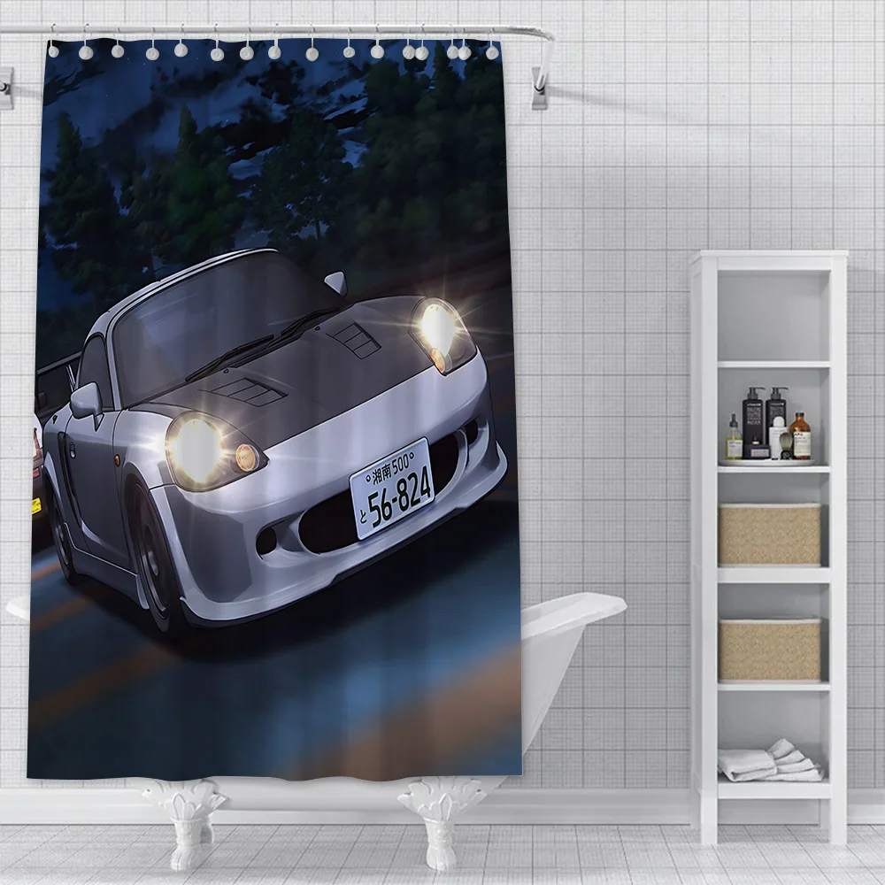 INITIAL D AE86 Cars Shower Curtain Waterproof Polyester Fabric Paint Colorful Bath Curtain Home Bathroom Decor Curtain With Hook