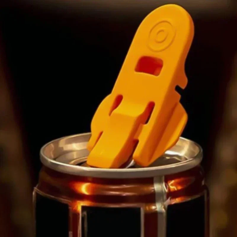 6PCS Easy Can Opener Bottle Opener Plastic Drink Lid Random Color Easy To Use Kitchen Accessories Cool Gadgets