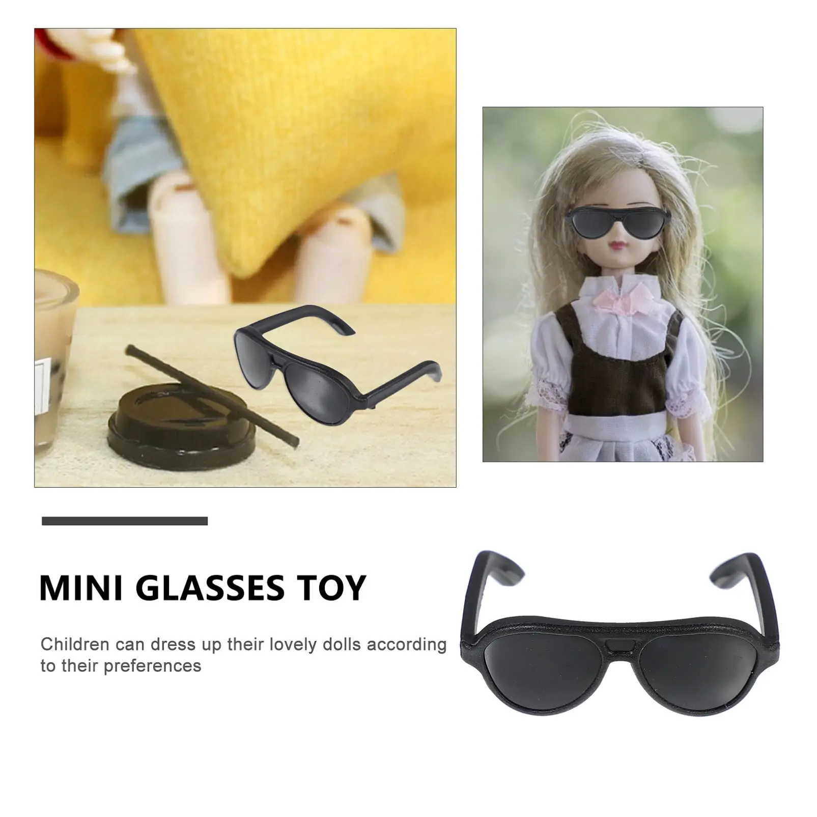 100/200/400pcs Doll Sunglasses, Miniature Sunglasses Mini Doll Costume Accessories for Dollhouse Crafts