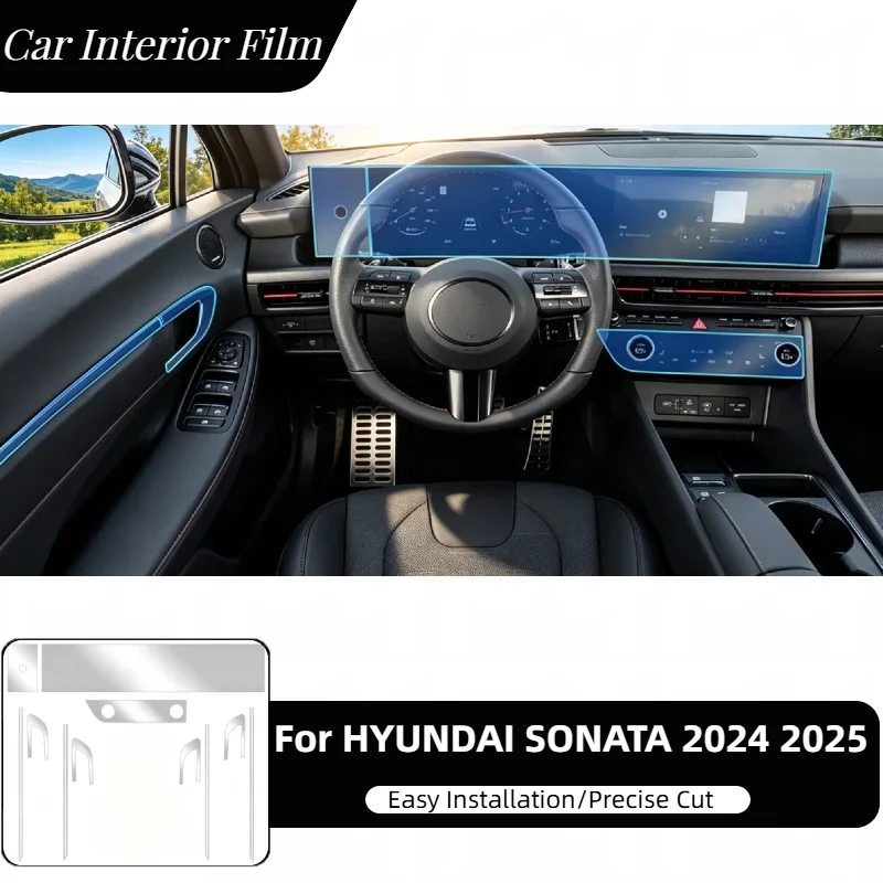 For HYUNDAI SONATA 2024 2025 TPU Car Central Control Screen Navigation Protective Film Anti-Scratch Sticker Interior Accessories