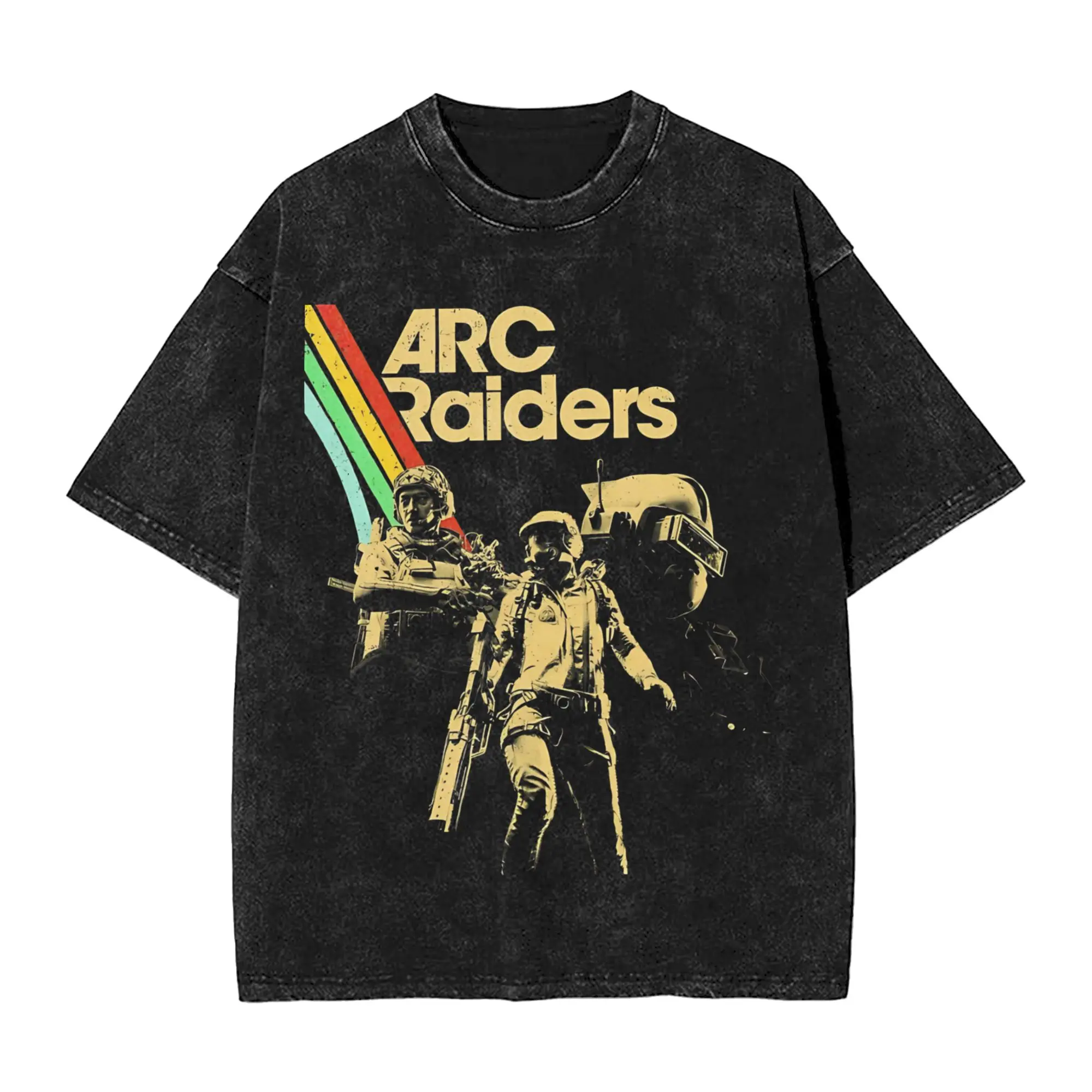 Vintage Arc Raiders Game Outfit T Shirt for Men Women  Washed Cotton Tee Shirts Clothing