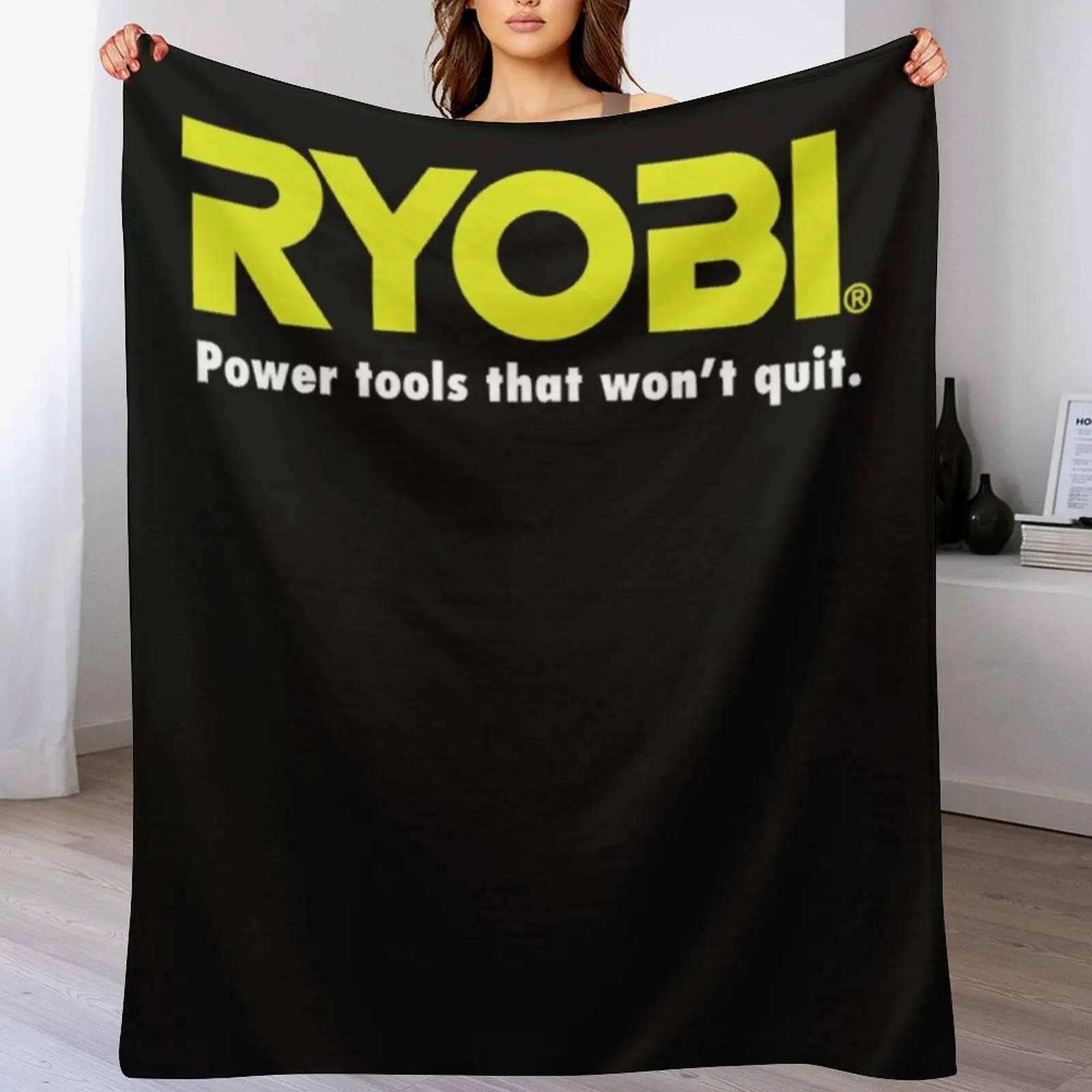 POWER TOOLS RYOBI LOGO Throw Blanket Giant Sofa valentine gift ideas Beach warm for winter Blankets