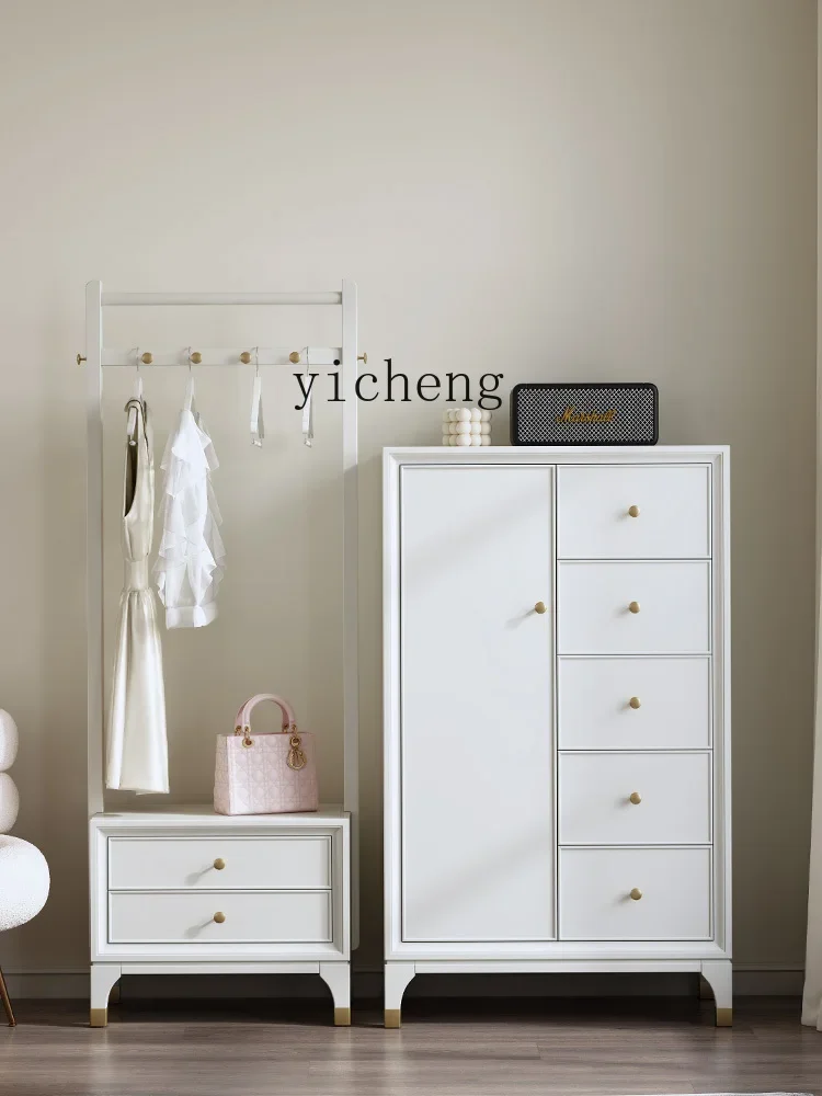 ZK Solid Wood Five-Bucket Multifunctional Bedroom Storage Children's Bed Tail Small Vertical Cabinet Large  Drawer Wardrobe