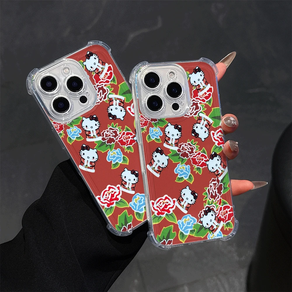 

Мягкий чехол для телефона Hellokitty для IPhone14 Pro, IPhone 16/15/14/13/12/11/x/xs/xs Max, чехлы для мобильных телефонов Sanrio KT