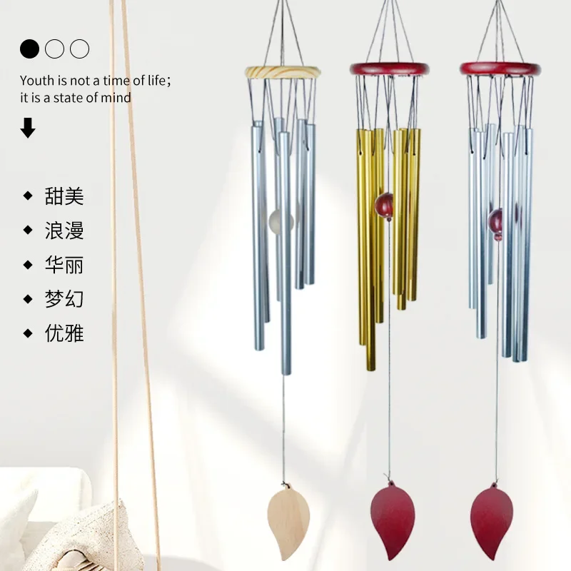 Wind Chimes Outdoor 30 Inch 6 Rustproof Aluminum Tubes Wooden Wind Bell Romantic Memorial Windchimes For Home Garden Patio