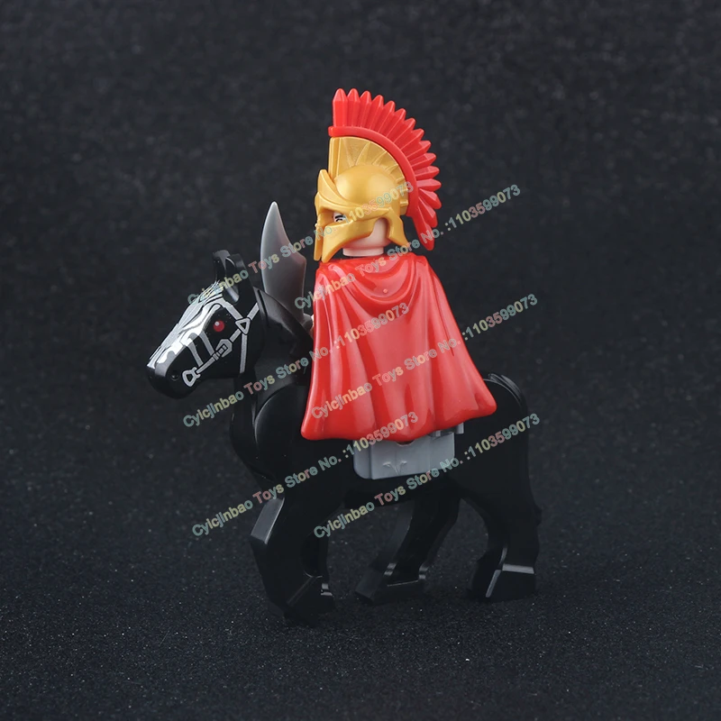 

MOC Accessories Medieval Time Knight Roman Soldier Warrior horse Helmet Action Figures Building Blocks Toys For Children X0316