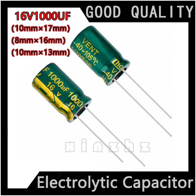 Electrolytic Capacitor 16V 1000UF New Original High Frequency Durable Capacitor Specification 10X17MM/8X16MM/10X13MM