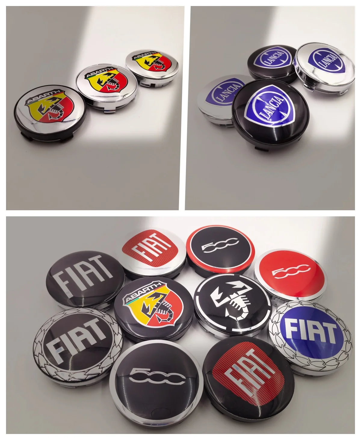 4 Stück 56mm Radkappen für Fiat 500 Abarth Lancia Räder, Radnabenkappen-Set, Staubschutz, Radkappen-Ersatz