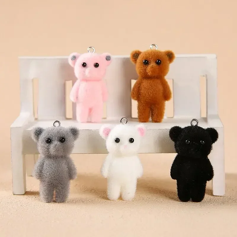 

10Pcs/Lot Resin Solid Originality Plush Little Bear DIY for Keychains Pocket Ornament Pendant Doll Gifts Tabletop Knick-knacks