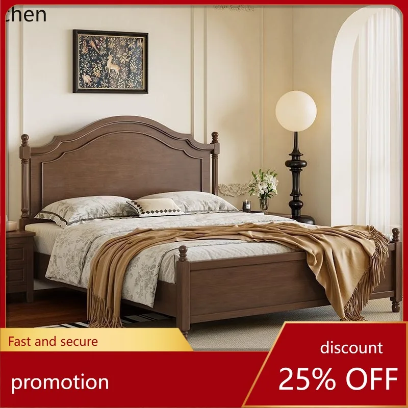 

ZML Solid Wood Bed Double Bed Master Bedroom Large Bed Furniture Supplies