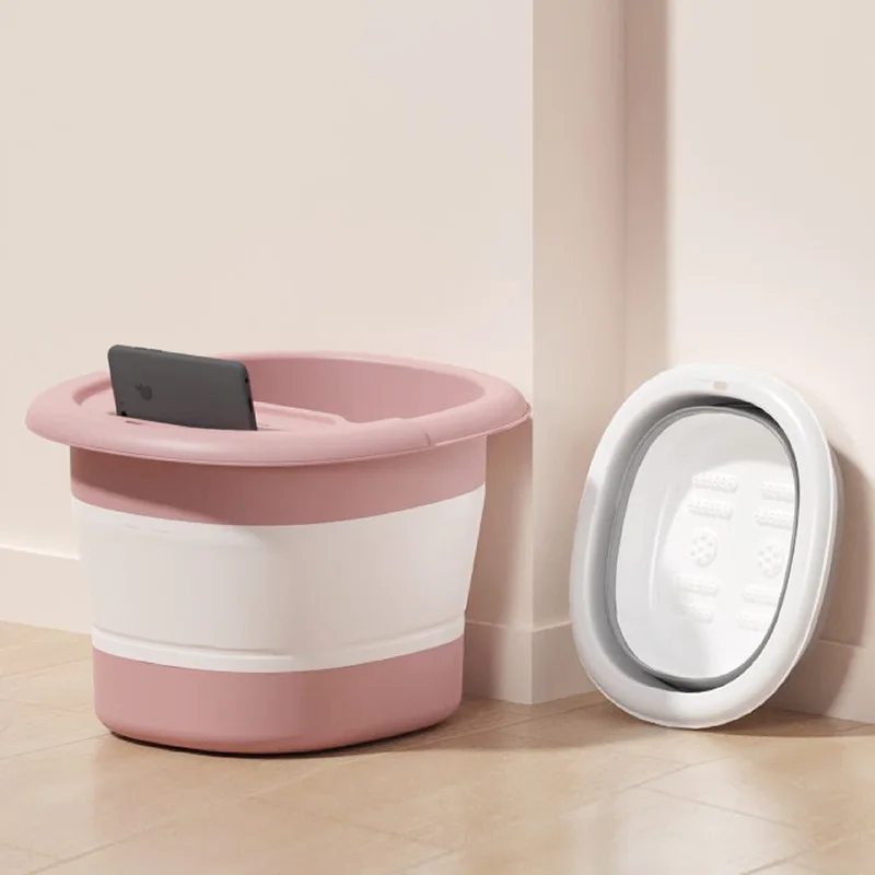 

Foldable foot bath tub – portable, covered basin with ergonomic design, suitable for travel and home use