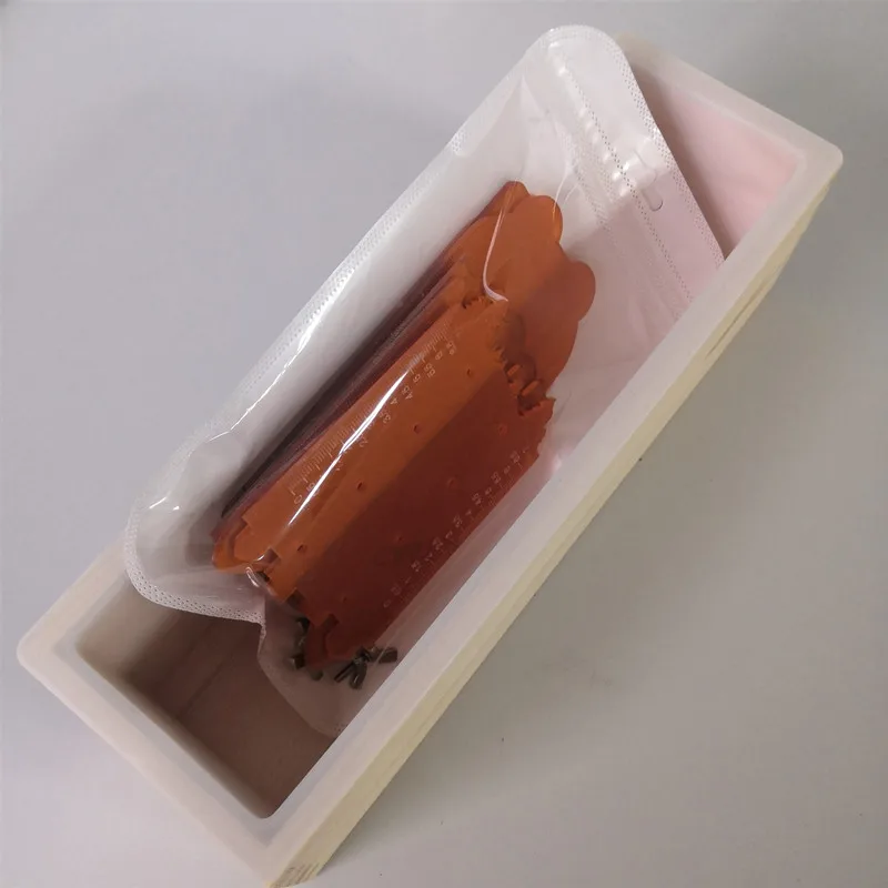 silicone wooden loaf soap mold 7cm wideth with soap scrapers