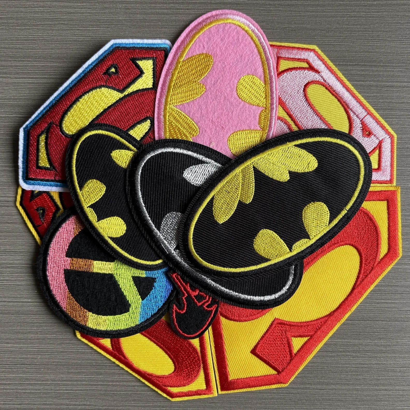 

1--11Pcs Anime Superheroes Cartoon Bat iron on Embroidery Patches for DIY Clothes Jackets Fabric Sticker Decor Jeans Applique