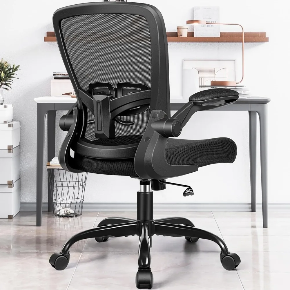 

Office Chair - Ergonomic Desk Chair with Adjustable Height, 360° Swivel, Flip-up Armrests,Flexible Tilt,Comfy Breathable Cushion