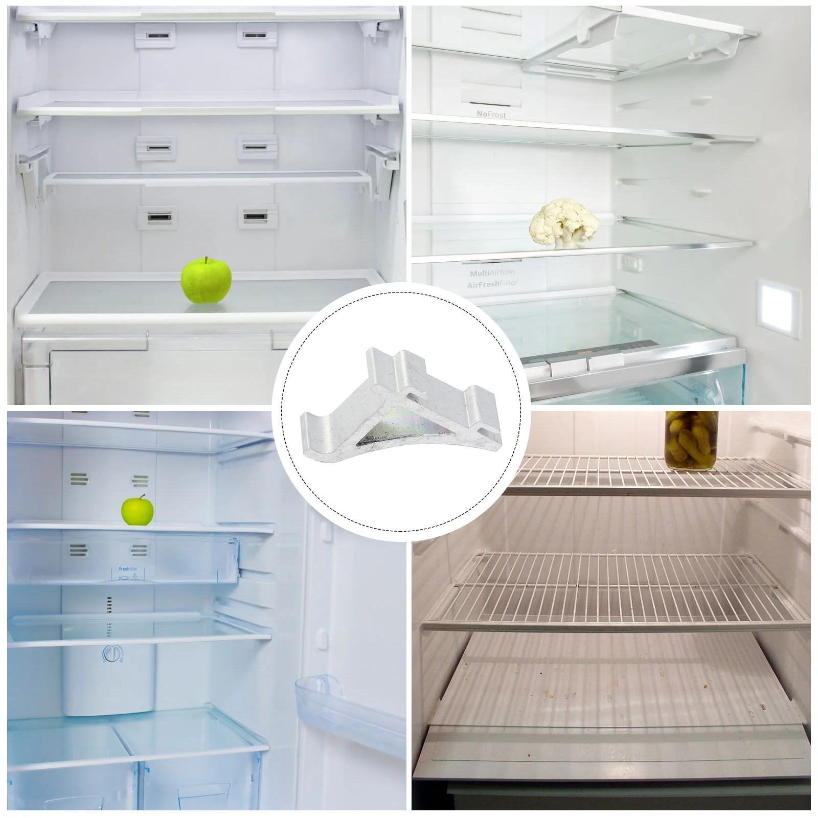 8 Pcs Freezer Shelf Clips Support Hooks Easy Install Refrigerator Cooler Accessories Curved Design Suitable Most