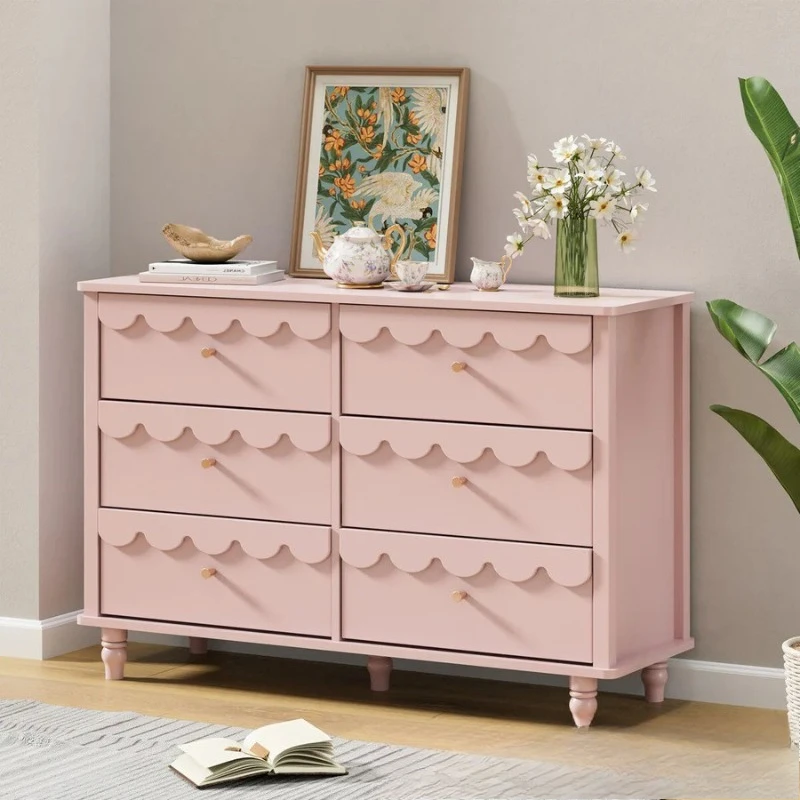 Six-drawer wooden cabinets, dressers, storage towers, bedroom storage cabinets
