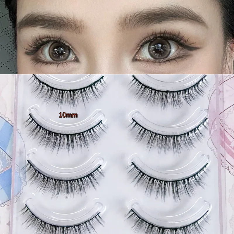 Yokpn Comics Supernatural Thick False Eyelash Soft and natural fake eyelashes, mom's lifelike simulation short style 5 pairs