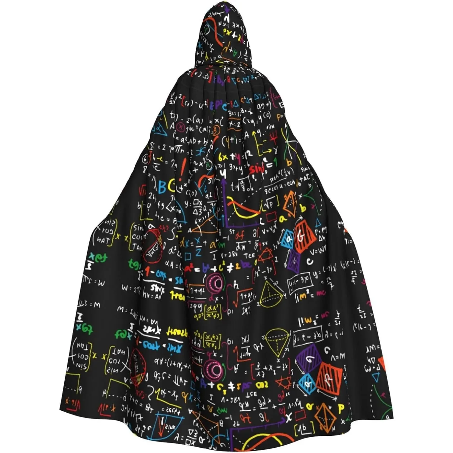 Custom Math Formula print Adult Hooded Cape Carnival Festival Cape Cosplay Robe Costume party Gothic Carnival