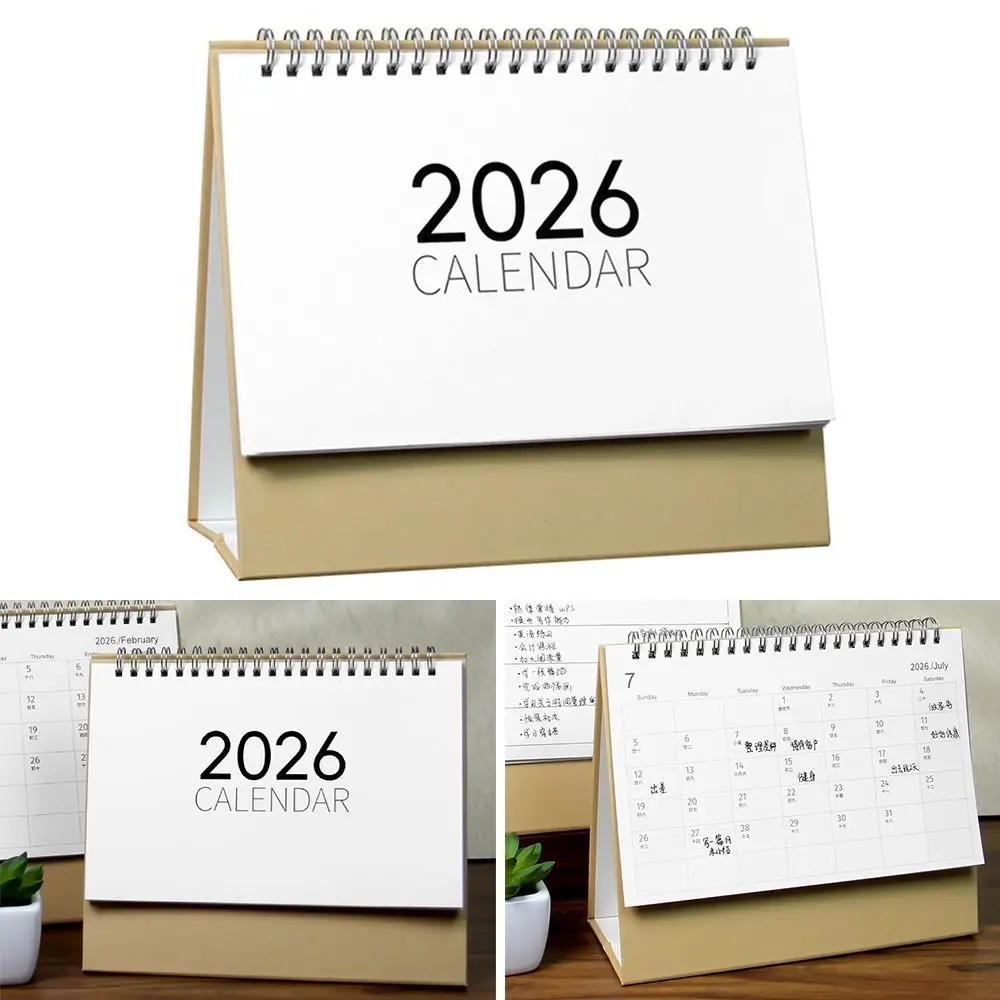 

2026 Desktop Paper Calendar Yearly Multi-function Planner Scheduler Notebook Home Decor Agenda Organizer Home Office Supplies