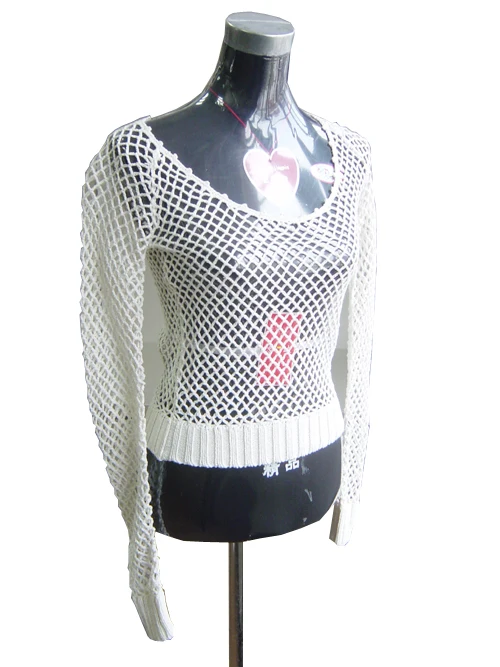 

Custom Hand-Knit Women's Rib Pattern Pullover Sweater Checkerboard Color Block Patchwork Ladies Colorful Crochet Shrug